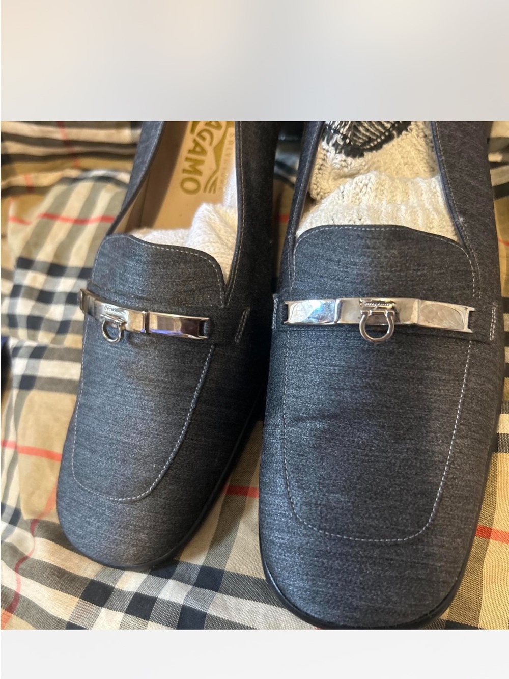 Salvatore Ferragamo woman Charcoal Gray Bit Loafers
